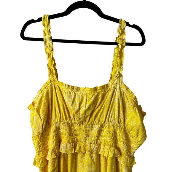 BP Nordstrom New Women's Sleeveless Smocked Waist Mini Dress Yellow Plus Size 1X - Picture 4 of 11